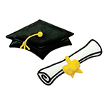 O'Creme Graduation Cap & Diploma Royal Icing Decorations, Set of 24