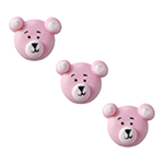 O'Creme Pink Teddy Bear Royal Icing Decorations, Set of 12