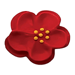 O'Creme Red Royal Icing Pansies, Set of 14