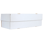 O'Creme White Corrugated Log Cake Box, 17" x 7" x 5.5" - Pack of 25