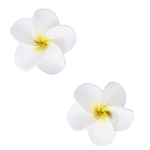 O'Creme White Flat Plumeria Gumpaste Flowers, Set of 18