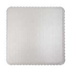 O'Creme White Scalloped Corrugated Square Cake Board, 9", Pack of 10