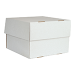 O'Creme White Square Corrugated Cake Box, 10" x 10" x 7" - Pack of 25