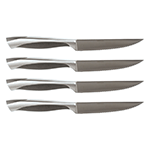 Oneida Stainless Steel Serrated Steak Knives in Knife Case, Set of 4