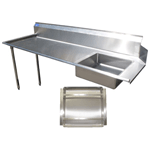 DHST-48L Stainless Steel Soil Dishtable with Prerinse Basket - 48
