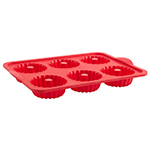 Trudeau Silicone Mini Fluted Pan, 6 Cavities