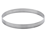 Valrhona Stainless Steel Perforated Round Pastry Tart Ring , 4-1/4" Dia. 3/4" High