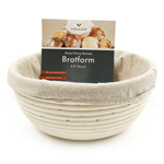 Vollum Brotform Round Proofing Basket with Linen, 8.5