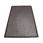 Winco Black Beveled Edge Rubber Floor Mat, 3' x 5'
