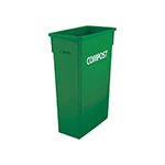 Winco Green COMPOST Slender Trash Can, 23 Gallon