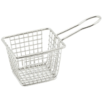 Winco Mini Rectangular Stainless Steel Fry Basket, 4