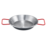 Winco Polished Carbon Steel Paella Pan With Riveted Handle, 23-5/8