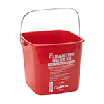 Winco Red Sanitizing Cleaning Bucket, 3 Quart