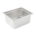 Winco Stainless Steel Half Size Anti Jam Steam Table Pan, 6