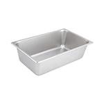 Winco Straight Edge Stainless Steel Steam Table Pan, Full Size x 6" Deep