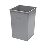 Winco Tall Square Gray Trash Can, 35 Gallon