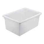 Winco White Polypropylene Full Size Food Storage Box, 12" Deep