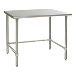 Work Table Stainless Steel With Removable Galvanized Tubular Base 18" (D) x 96" (W)